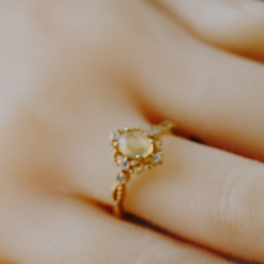 Semi Precious Rose Gold Vermeil Authentic Fire Opal Open Ring Adjustable Ring - Picture 5 of 7